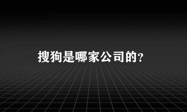 搜狗是哪家公司的？