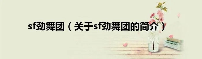 sf劲舞团（关于sf劲舞团的简介）