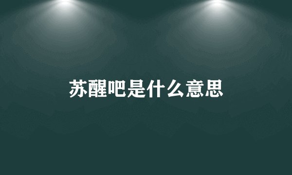 苏醒吧是什么意思