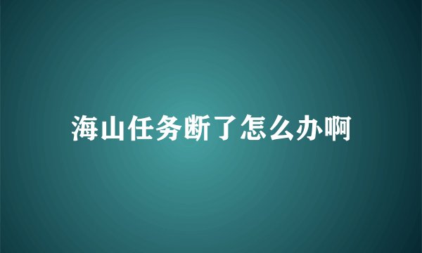 海山任务断了怎么办啊