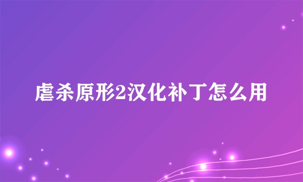 虐杀原形2汉化补丁怎么用