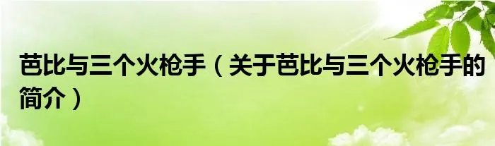 芭比与三个火枪手（关于芭比与三个火枪手的简介）