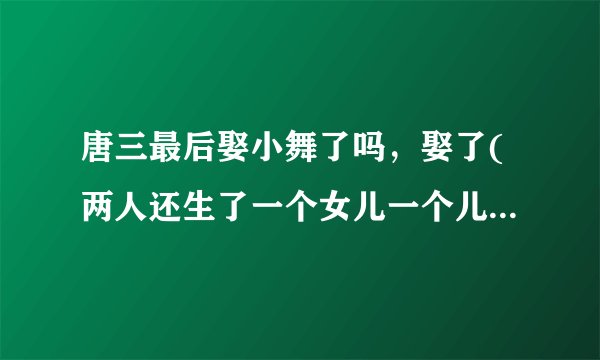 唐三最后娶小舞了吗，娶了(两人还生了一个女儿一个儿子)—飞外
