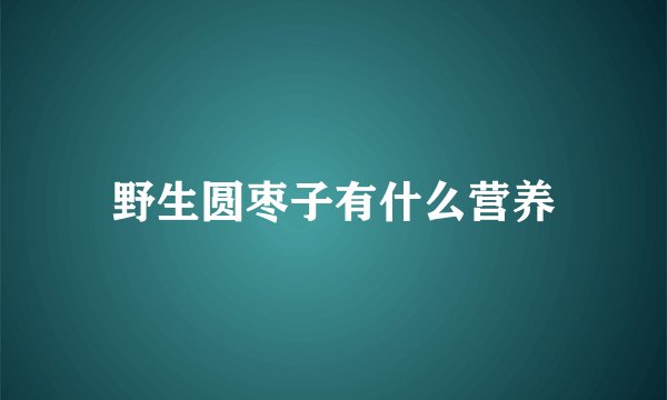 野生圆枣子有什么营养