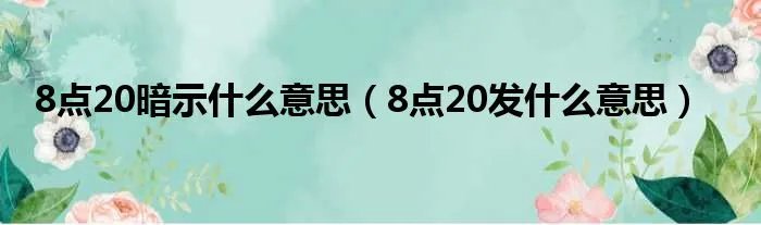 8点20暗示什么意思(8点20发什么意思)