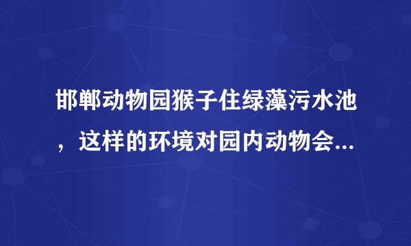 邯郸动物园猴子住绿藻污水池，这样的环境对园内动物会有何危害？