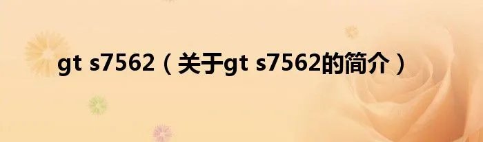gt s7562（关于gt s7562的简介）