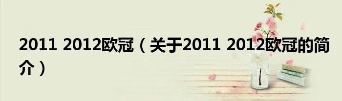 2011 2012欧冠（关于2011 2012欧冠的简介）