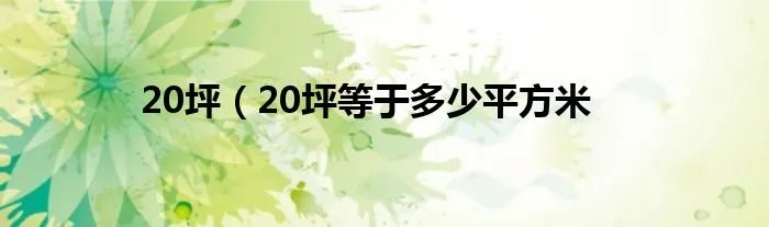 20坪（20坪等于多少平方米