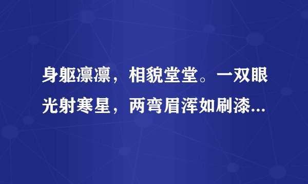 身躯凛凛，相貌堂堂。一双眼光射寒星，两弯眉浑如刷漆。胸脯横阔，有万夫难敌之威风。这句话写的是谁