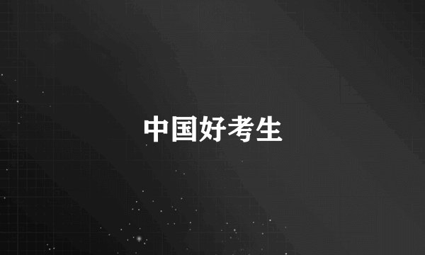 中国好考生