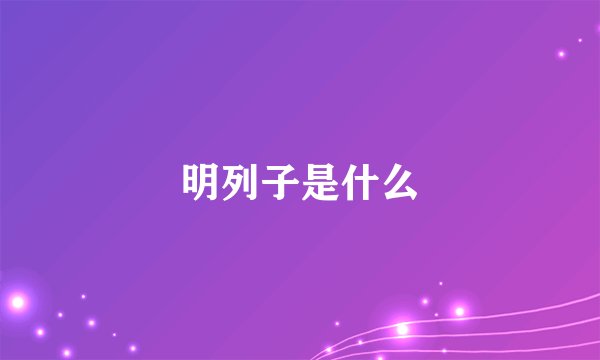 明列子是什么