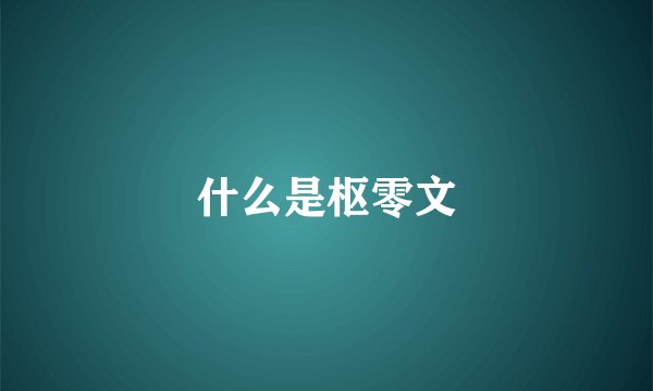 什么是枢零文