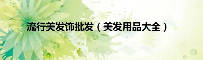 流行美发饰批发（美发用品大全）