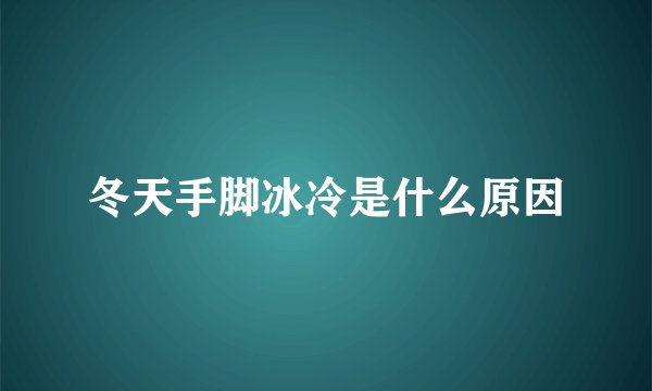 冬天手脚冰冷是什么原因