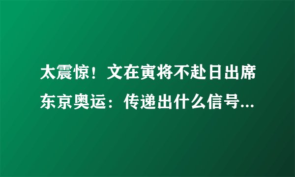 太震惊！文在寅将不赴日出席东京奥运：传递出什么信号？-飞外网