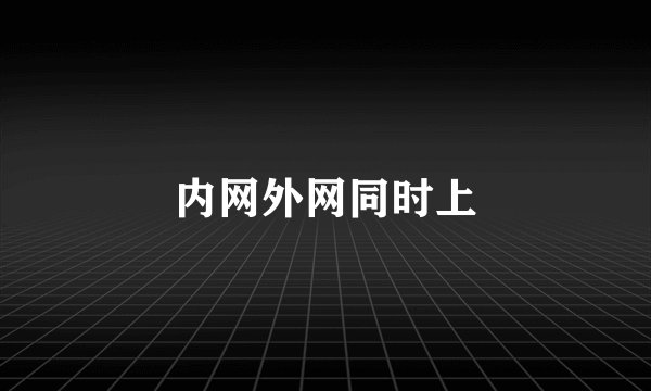内网外网同时上