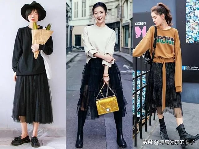 黑色纱裙怎么搭?