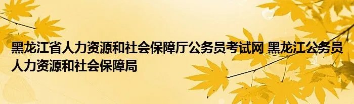 黑龙江省人力资源和社会保障厅公务员考试网 黑龙江公务员人力资源和社会保障局