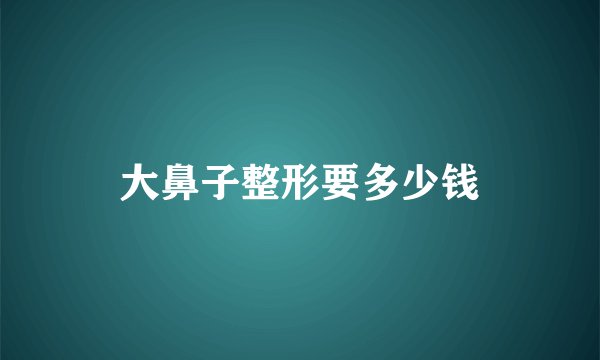 大鼻子整形要多少钱