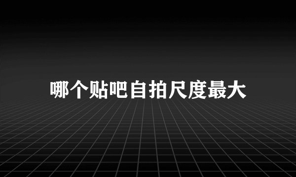 哪个贴吧自拍尺度最大
