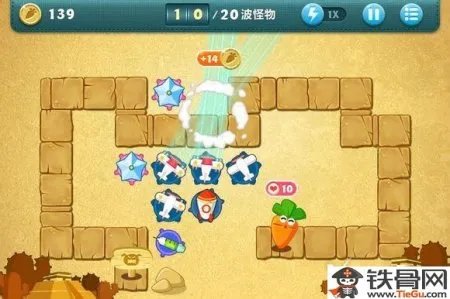 保卫萝卜沙漠7攻略金萝卜布阵图