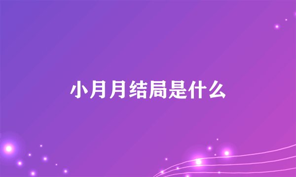 小月月结局是什么