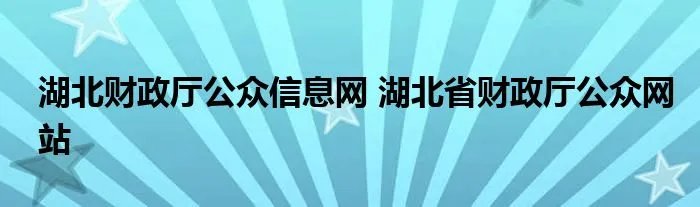 湖北财政厅公众信息网 湖北省财政厅公众网站