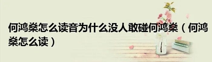 何鸿燊怎么读音为什么没人敢碰何鸿燊（何鸿燊怎么读）