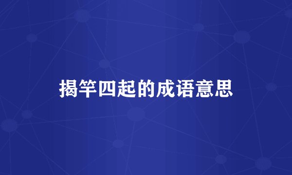 揭竿四起的成语意思