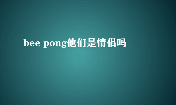 bee pong他们是情侣吗