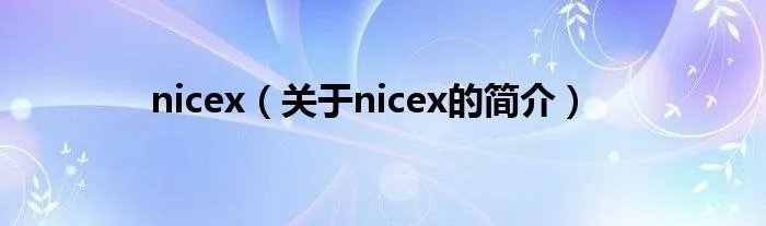 nicex（关于nicex的简介）