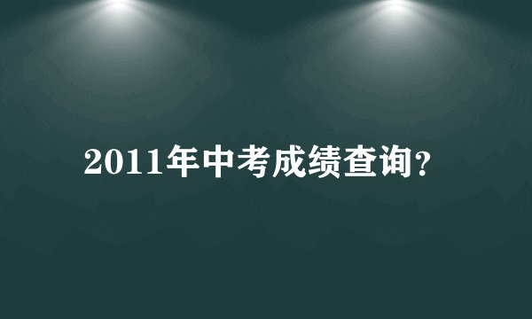 2011年中考成绩查询？