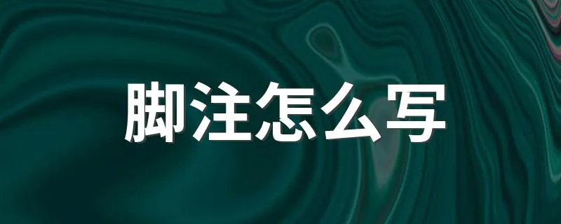 脚注怎么写 写脚注方法