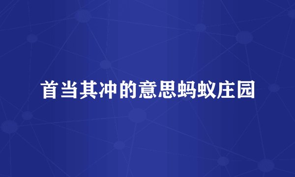 首当其冲的意思蚂蚁庄园