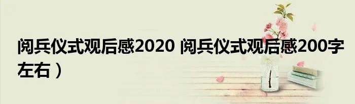 阅兵仪式观后感2020 阅兵仪式观后感200字左右)