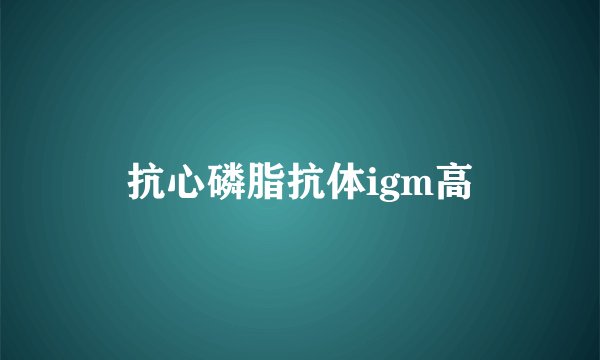 抗心磷脂抗体igm高