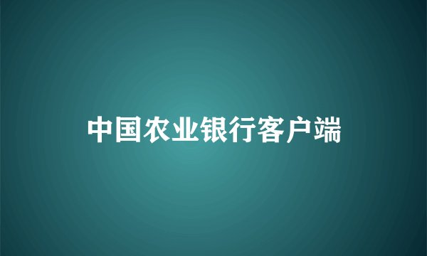 中国农业银行客户端