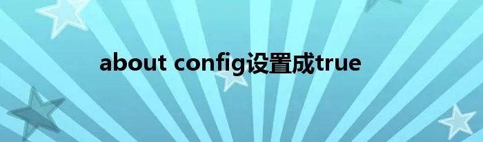 about config设置成true