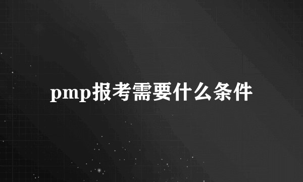 pmp报考需要什么条件