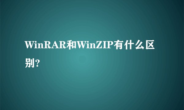 WinRAR和WinZIP有什么区别?