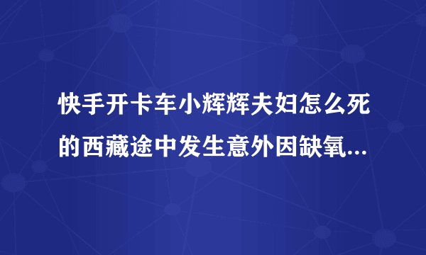 快手开卡车小辉辉夫妇怎么死的西藏途中发生意外因缺氧去世-飞外网