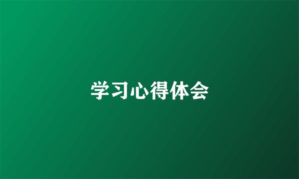 学习心得体会