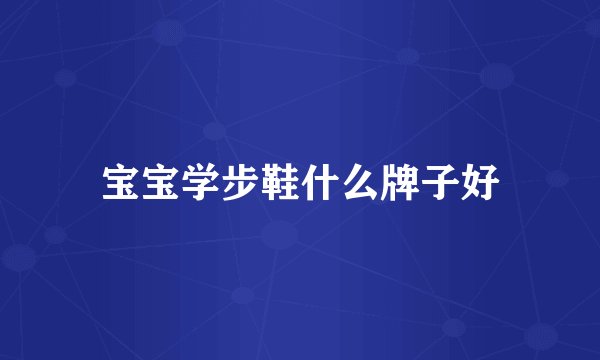 宝宝学步鞋什么牌子好