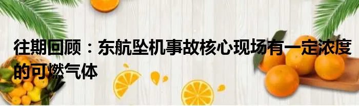 往期回顾：东航坠机事故核心现场有一定浓度的可燃气体