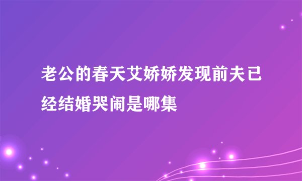 老公的春天艾娇娇发现前夫已经结婚哭闹是哪集