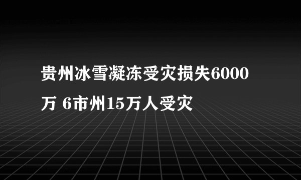 贵州冰雪凝冻受灾损失6000万 6市州15万人受灾