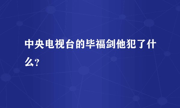 中央电视台的毕福剑他犯了什么？