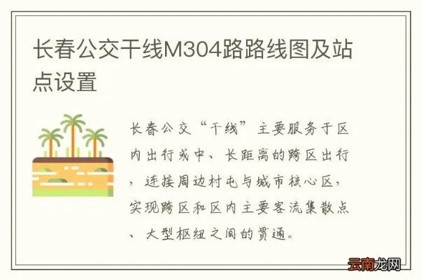 长春公交干线M304路路线图及站点设置