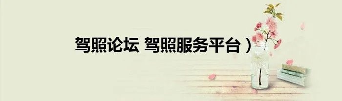 驾照论坛 驾照服务平台）